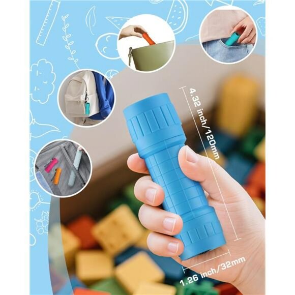 Mini LED Flashlight Set 6 Pack with Batteries Small Camping Emergency Lights - Picture 4 of 7